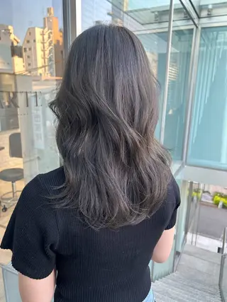 セミロング カラー 艶髪ナチュラル ヘア🍀RYOのヘアスタイル