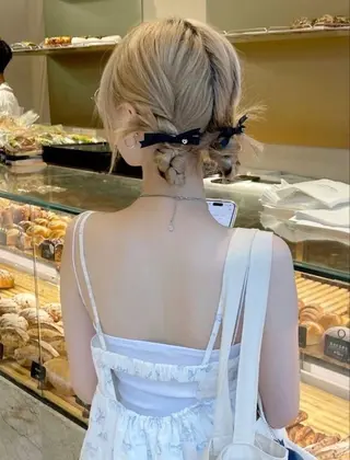 ロング 夏カラーオレンジ ヘアーひめな🫧のヘアスタイル