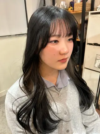ロング カラー 切りっぱなしボブ 大阪梅田/きょうかのヘアスタイル