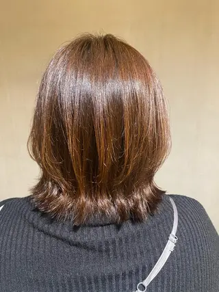 ミディアム ボブ/透明感カラー 岸本涼奈のヘアスタイル