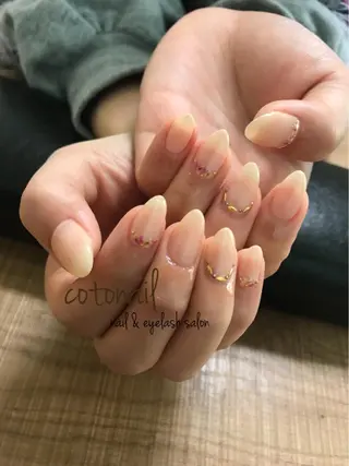 セミロング ネイル ツメトマツゲ .のネイルデザイン