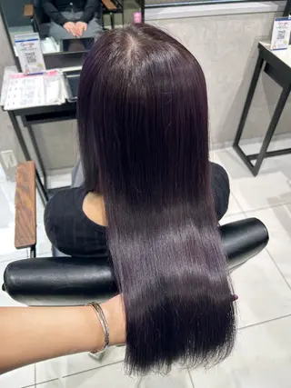 ロング ﾊﾙｶ🎀縮毛矯正 💎ブリーチWカラーのマツエク・マツパデザイン