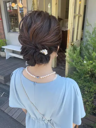 セミロング ヘアアレンジ KURIA*⋆ஐ ブリーチ/韓国ヘアのヘアスタイル