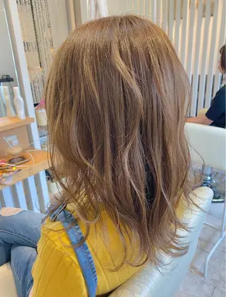 セミロング カラー ブリーチなしWカラー /酸性ストレート河本のヘアスタイル