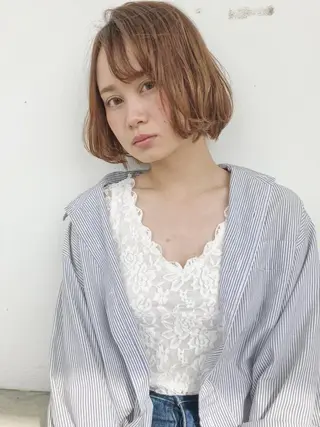 ショート カラー パーマ 新井 広之のヘアスタイル
