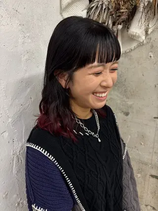 暖色カラ-ෆ˚顔周り 🎀ོ白岩亜実🎀ོのヘアスタイル