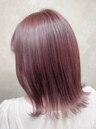 ミディアム カラー パーマ ヘアアレンジ メンズ キッズ 艶ピンク*ヘアセット 🌙shioriのヘアスタイル