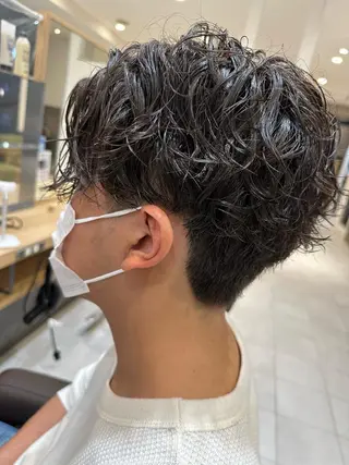 ミディアム パーマ メンズ 💈メンズ特化 美容師サキ💈のヘアスタイル