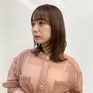 セミロング カラー mee.浦和店所属・カットモデル募集 🍒/北爪まゆのヘアスタイル