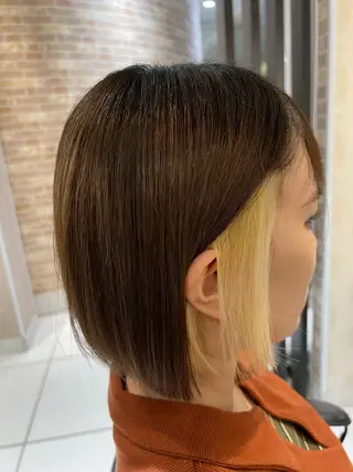 ミディアム カラー ボブ/ハイトーン髪質 改善/越谷✨クラモチのヘアスタイル
