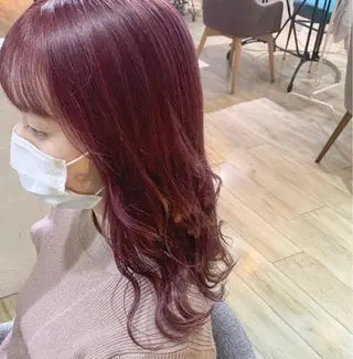 ミディアム カラー 暖色/まろベージュ/ シカタユウカのヘアスタイル