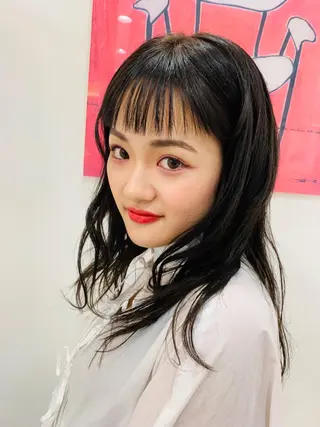 セミロング カラー パーマ 髪質改善/縮毛矯正 /ブリーチ矯正/岡部のヘアスタイル