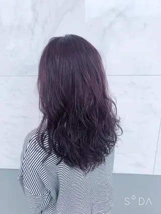 セミロング カラー 難しい髪質の縮毛矯正 高岡/射水/髪質改善のヘアスタイル