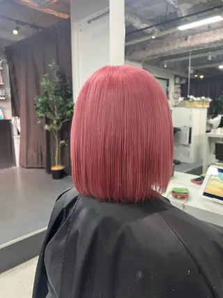 ショート カラー ハイトーン&髪質改善 &韓国エクステ🤎のヘアスタイル