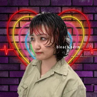 ミディアム パーマ hollo原宿所属・パーマ/ハイトーン 🎀Rumiのヘアスタイル