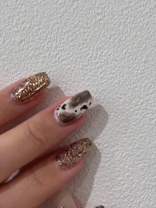 ネイル mellow :所属・mellow:クルミ ﹡˖˟༝🎀˖˟ ༝のネイルデザイン
