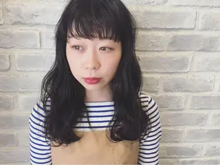 ミディアム カラー パーマ la fith所属・rico_by ヘアとアイブロウのヘアスタイル