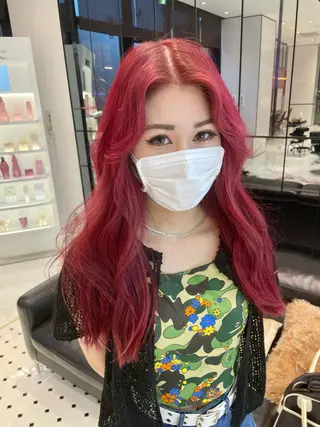 ロング カラー ヘアアレンジ ハッシュカット/ 韓国ヘア☽⋰mahoのヘアスタイル