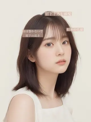 セミロング 映える顔まわり/前髪 特化 💗 ユキマのヘアスタイル