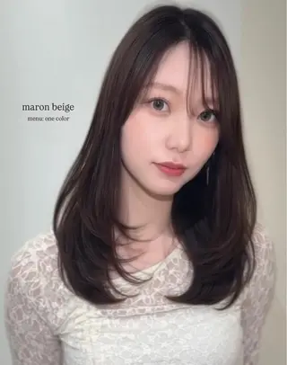 セミロング カラー ワンホン×髪質改善 つのーか🩶‪🫧のヘアスタイル