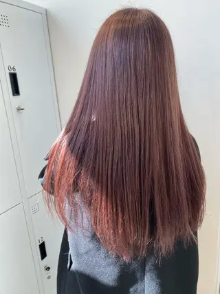 ロング カラー ピンク/ベージュ /似合わせ/田島百華のヘアスタイル