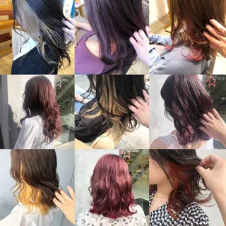 セミロング カラー ヘアアレンジ なつき/艶ピンク/ girly hairのヘアスタイル