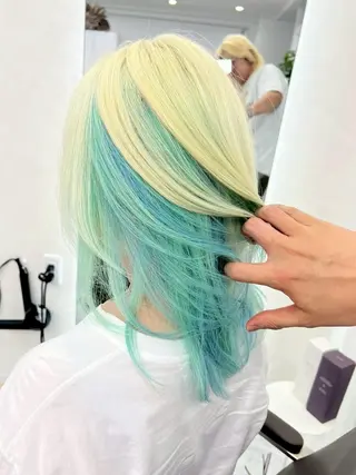 セミロング カラー 髪質改善ストレート髪 質改善カラー特化中崎のヘアスタイル