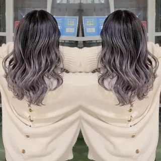 セミロング カラー cherie所属・バレイヤージュ/ ハイライト/大内格のヘアスタイル