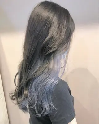 ロング カラー rilas博多所属・博多JYUI/ウルフ ハイトーン/デザインのヘアスタイル