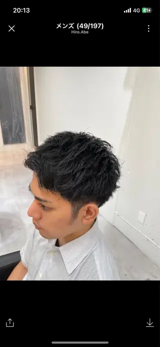 ショート 成瀬メンズ パーマ清水大隼のヘアスタイル