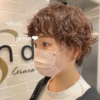ショート パーマ ショートパーマ✂️ 無料カット🔥すかいのヘアスタイル