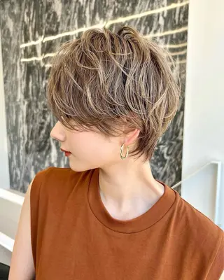 ショート ニュアンスパーマ/似 合わせメンズカット✨のヘアスタイル