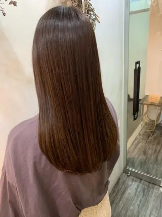 セミロング カラー パーマ ツチダ カホのヘアスタイル