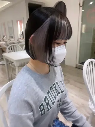 ミディアム カラー ヘアアレンジ 韓国ヘア /aibiのヘアスタイル
