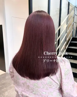 セミロング カラー 💗ガーリーヘア🎀 saki💗のヘアスタイル