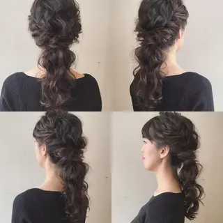 セミロング ヘアアレンジ ⭐️ アユミ⭐️のヘアスタイル