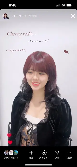 ミディアム カラー ヘアアレンジ 🎀Girly艶髪カ ラー🎀Harukaのヘアスタイル
