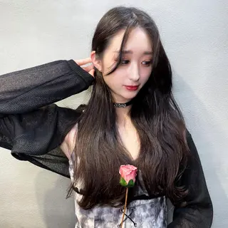 ロング ブリーチなし透明感カ ラー×韓国ヘア♡ヒデのヘアスタイル