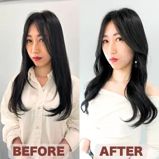 ロング 柳田 怜那のヘアスタイル