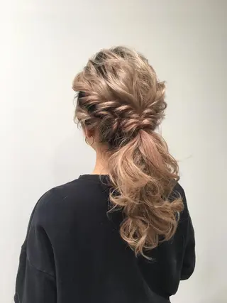 ロング カラー ヘアアレンジ たなか ちあきのヘアスタイル
