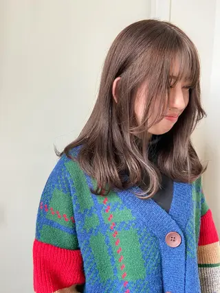 セミロング カラー 岡本康平/ボブ /ブリーチ/レイヤーのヘアスタイル