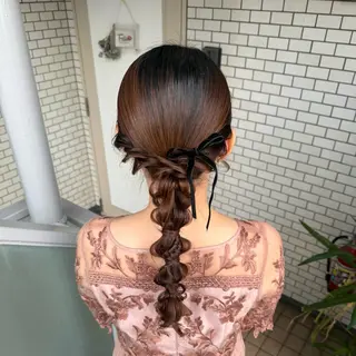 ロング ヘアアレンジ 褒められヘアメイク /‎ボブ女子🐶みおのヘアスタイル