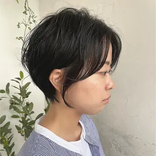 ショート パーマ 京都大人女性ショート 徒歩1分/秋山のヘアスタイル