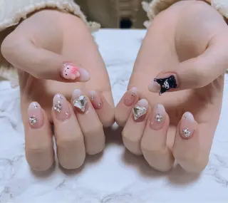 ネイル はな💎ネイル ワンホン、長さ出しのネイルデザイン