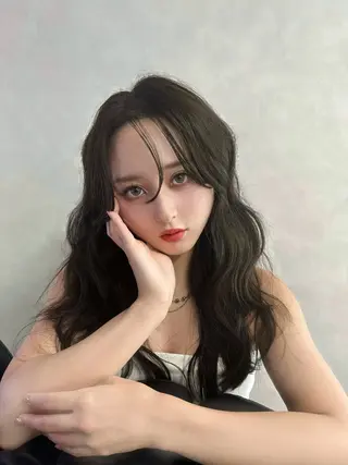 セミロング カラー 映える顔周りカット ♥️韓国ヘア"ちぇるのヘアスタイル