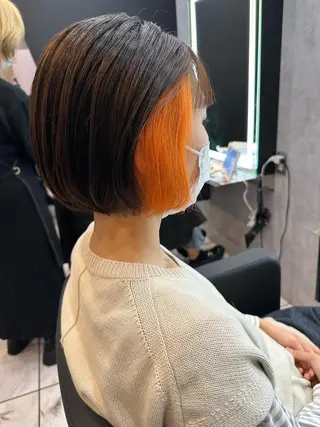 ショート 透明感/ブリーチ縮毛 /髪質改善/星野純一のヘアスタイル