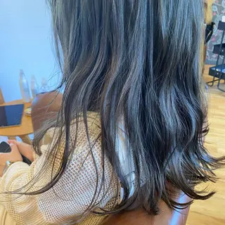 ミディアム ブリーチなしWカラー /酸性ストレート河本のヘアスタイル