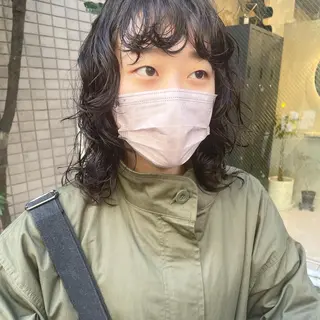 セミロング パーマ ヤマモト マイのヘアスタイル