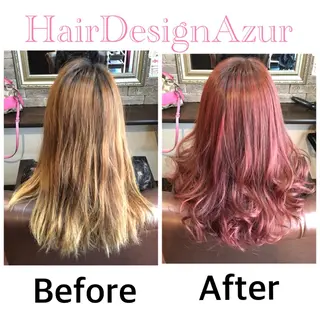 ロング カラー HairDesign Azurのヘアスタイル