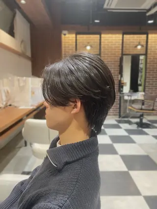 ショート パーマ メンズ メンズ毛流れパーマ/ センターパート/怜哉のヘアスタイル